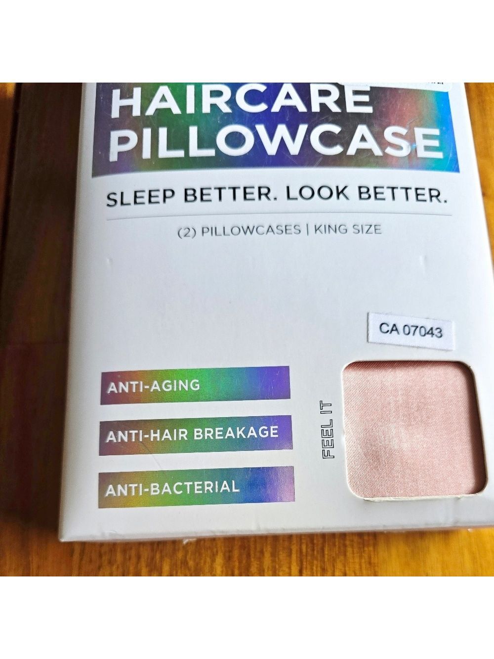 NEW! Shine By Night Haircare Pillowcase in Soft Pink (2 King Size Pillowcases)
